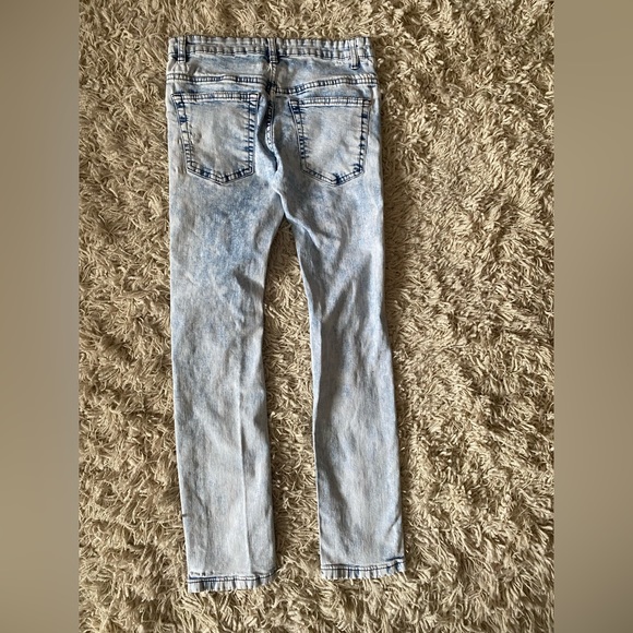 Blue Cut Denim Womens Jeans Size 16 Skinny Blue Light Wash Distressed - Picture 2 of 12